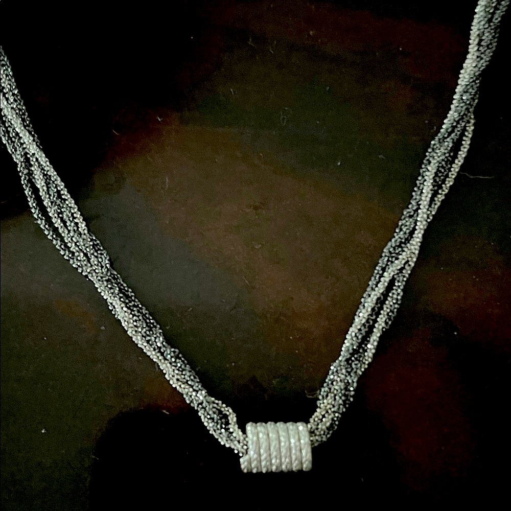 Elegant Two Tone Sterling Silver  Necklace